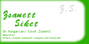 zsanett siket business card